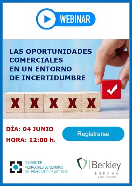 Cartel seminario web Las oportunidades comerciales en un entorno de incertidumbre