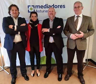 El Colegio de Mediadores de Seguros de Asturias recibe la visita institucional del nuevo director Territorial Oeste de AXA